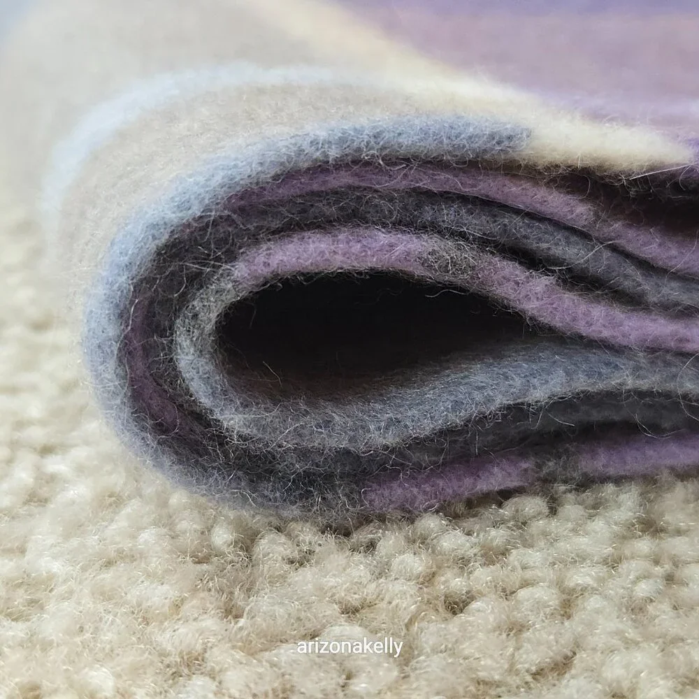 Luxurious Cashmere Scarf Purple Plaid Thick Plush